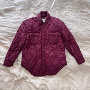 Aritzia Wilfred Quilted Burgundy Shirt Jacket